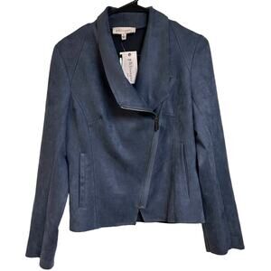 NEW Philosophy Cross Zip Faux Suede Moto Style Jacket Very Soft Smart size S